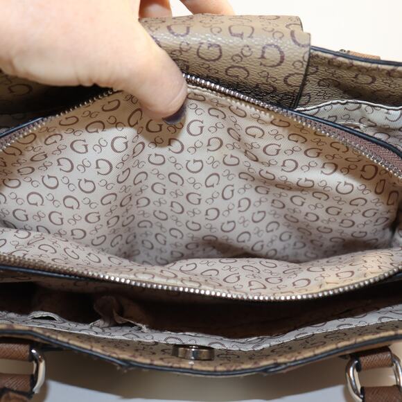 GUESS Classic Monogram Satchel Tote - Picture 9 of 9